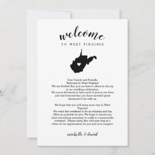 Welcome West Virginia  Wedding Letter & Itinerary