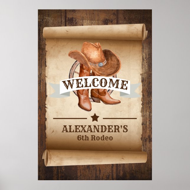 Welcome Western Country Boots Poster (Front)