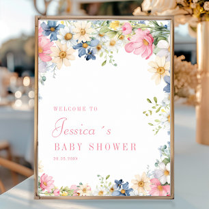 Welcome! Wildflower, Baby Shower Poster