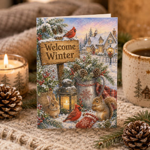 Welcome Winter Thinking of You Holiday Card