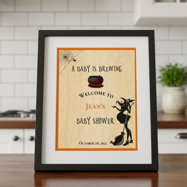 Welcome Witch Brewing Halloween  Baby Shower Poster (Creator Uploaded)