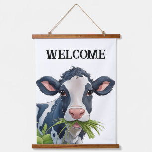WELCOME Wood Topped Wall Tapestry