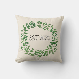 Welcome Wreath Established Throw Pillow