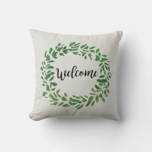 Welcome Wreath Painitng Pillow