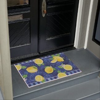 Welcome Yellow Lemon Mat, Cute Lemon Tree Door Mat