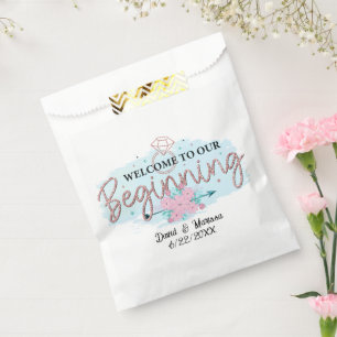 Welcome yo our beginning add name date Wedding Favour Bags