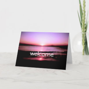 Welcome You All Beach Sunrise Wedding Thank You Card