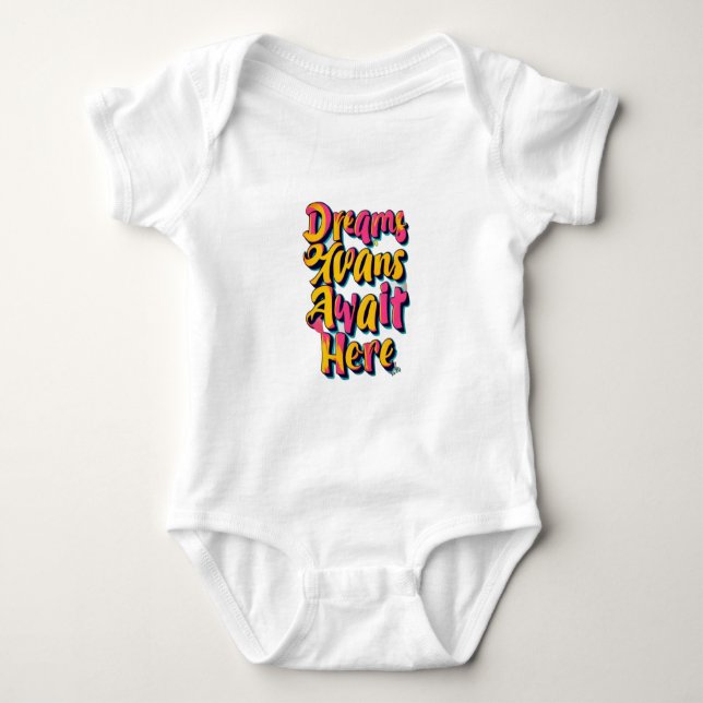 "Welcome Your Dreams" Baby Bodysuit (Front)