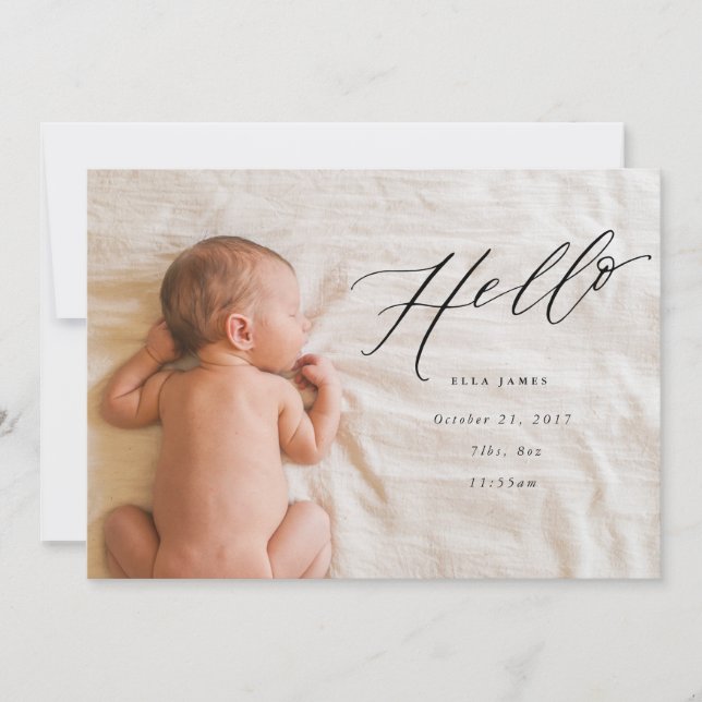 Welcomed With Love Birth Announcement // Black (Front)