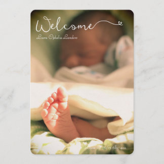 Welcoming baby cute custom photo announcement