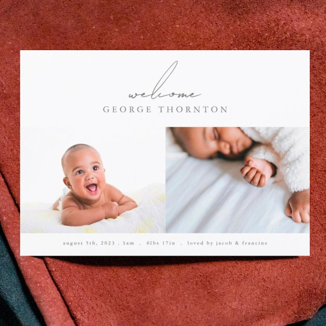 welcoming baby photo collage birth announcement (Creator Uploaded)