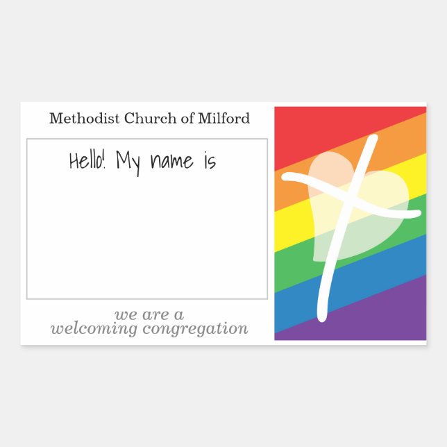 Welcoming Church Name Tag Affirming Church nametag (Front)