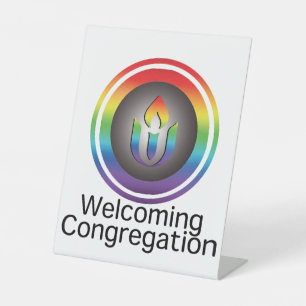 Welcoming Congregation Unitarian Universalism Pedestal Sign