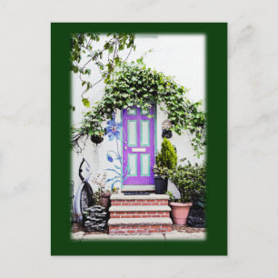 Welcoming Doorway in Purple Postcard