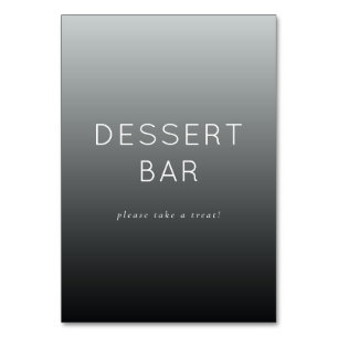Welcoming Gray Gradient Dessert Bar Sign Table Number