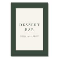 Welcoming Green Minimalist Dessert Bar Sign