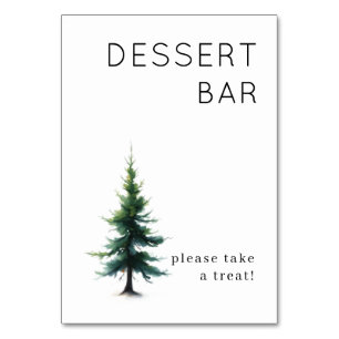 Welcoming Green Watercolor Tree Table Number