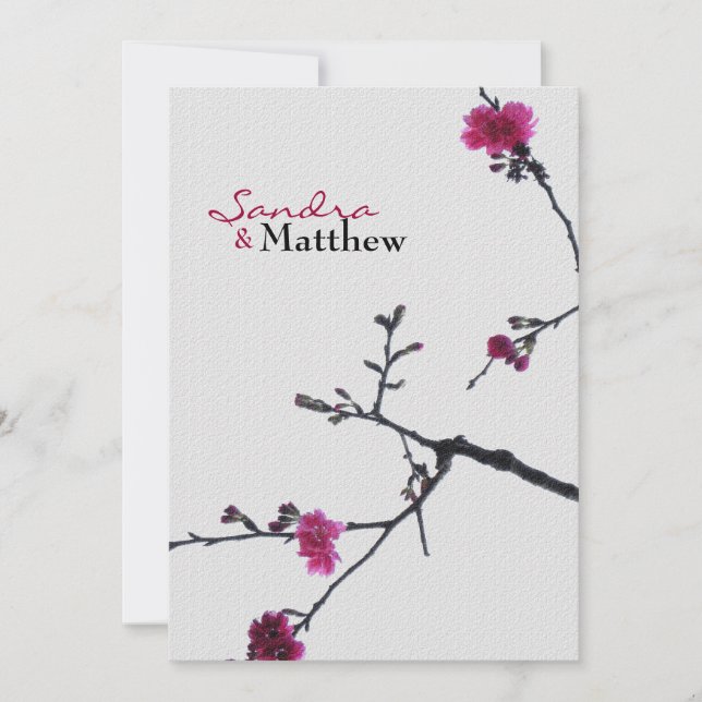 Welcoming Spring Double Happines/Chinese Wedding 3 Invitation (Front)