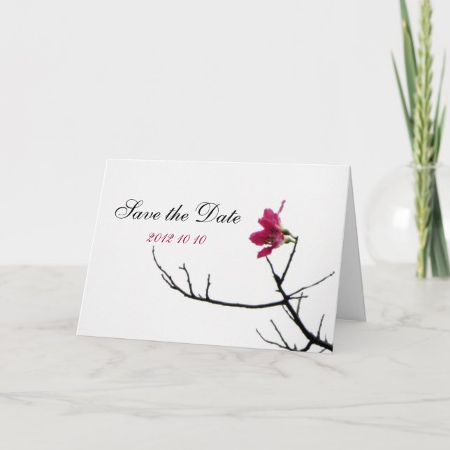 Welcoming Spring/Oriental Zen Flora Wedding Table Announcement (Front)