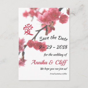 Welcoming Spring Sakura Love Symbol Save The Date© Date