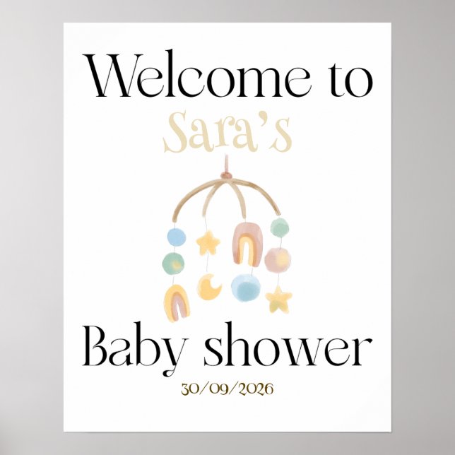 Welcoming to baby shower poster  (Front)