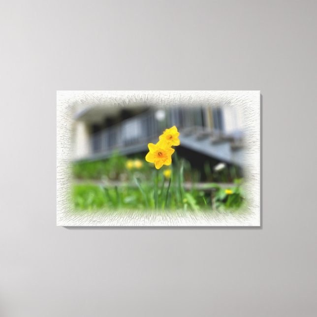 Welcoming yellow flowers canvas print (Front)