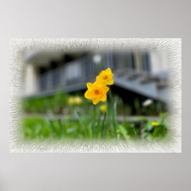 Welcoming yellow flowers poster (Front)