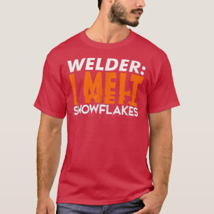 Weld Pipeliner Welder Pipeline Worker Snowflakes F T-Shirt