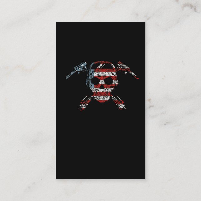 Welder American Flag Skull Metalworking USA Weld Business Card (Front)