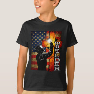 Welder American Flag Welding Faith Cross Christian T-Shirt