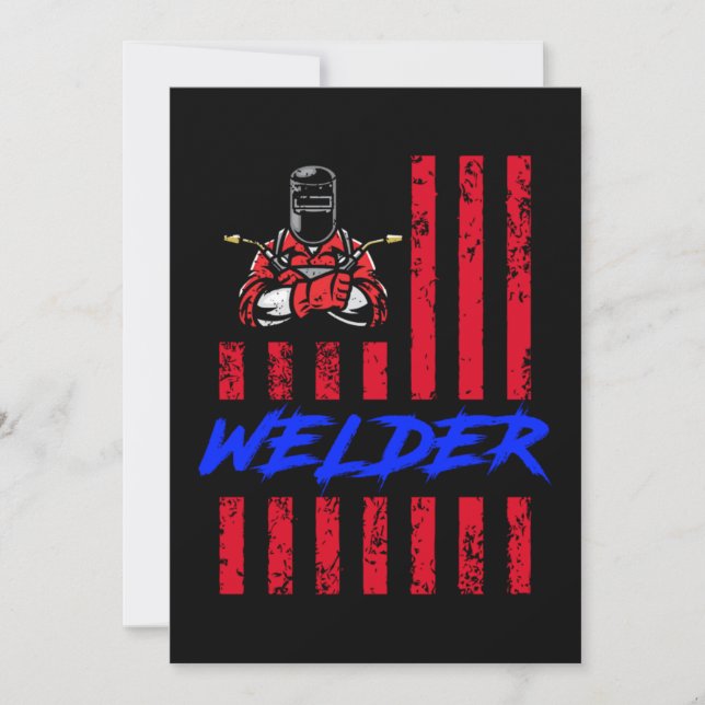 Welder American Flag Welding Job Craft USA Gift Invitation (Front)