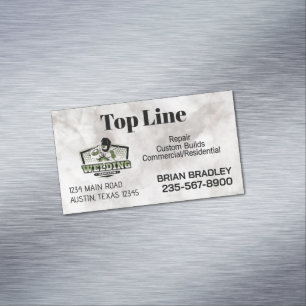Welder and Fabrication Magnetic Business Card