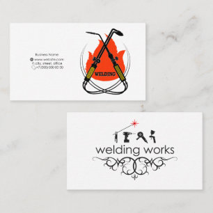 Welder and welding work business cards