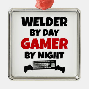 Welder by Day Gamer by Night Metal Tree Decoration