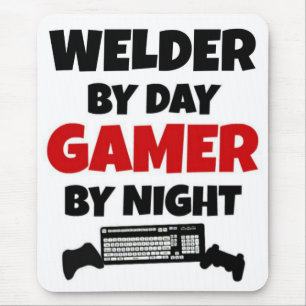 Welder by Day Gamer by Night Mouse Mat