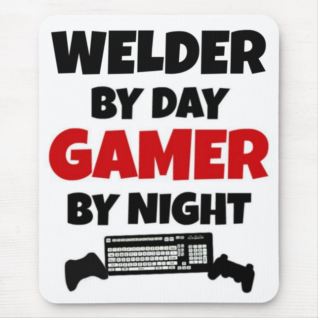 Welder by Day Gamer by Night Mouse Mat (Front)