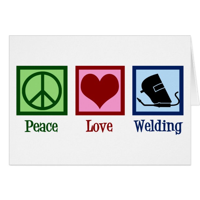 Welder Company Peace Love Welding Holiday Card (Front Horizontal)