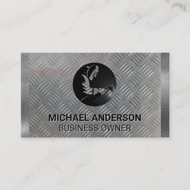 welder | construction | metal steel business card (Front)