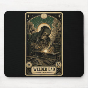 Welder Dad Funny Tarot Card Welding Mouse Mat