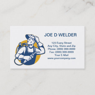 Welder Fabricator Welding Retro business card