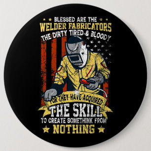 Welder Fabricators Metalworker Welding Machine MIG 6 Cm Round Badge