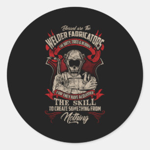 Welder Fabricators Welders Welding Back Classic Round Sticker