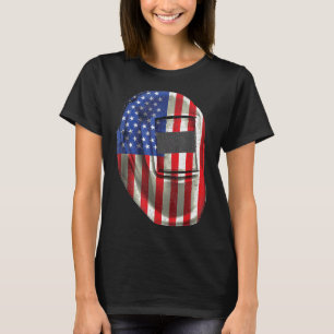 Welder Gifts Patriotic Welding American Flag Helme T-Shirt