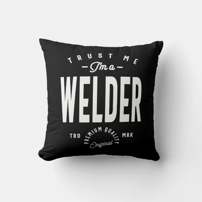Welder Job Title Gift Cushion (Front)