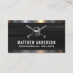 Welder Logo Metallic Trim Business Card
