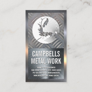Welder Logo   Steel   Metallic Business Card