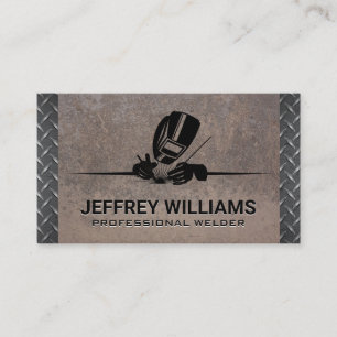 Welder Mask Metal Rivets Plated Steel Business Card