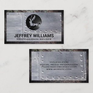 Welder Metal Rivets Rusted Grunge Metal Business Card