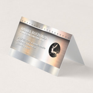 Welder Metallic Brushed with Rivets Background Business Card