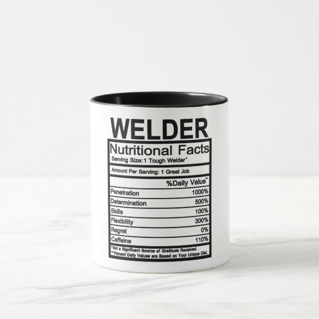 Welder Nutritional Facts Mug (Center)